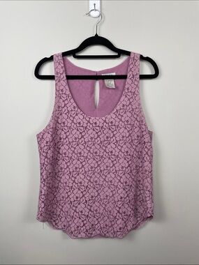 Talula Lavender Pink Lace Overlay Tank